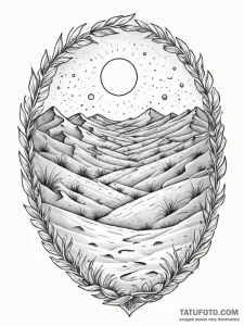Tattoo sketch, shifting sands of sentience, a... - эскиз тату (№1752431344_0, 13.07.2025 18:29) — Tatufoto.com