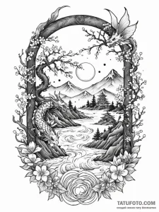 Tattoo sketch, journey's end gate, an elegant... - эскиз тату (№1752432551_0, 13.07.2025 18:49) — Tatufoto.com