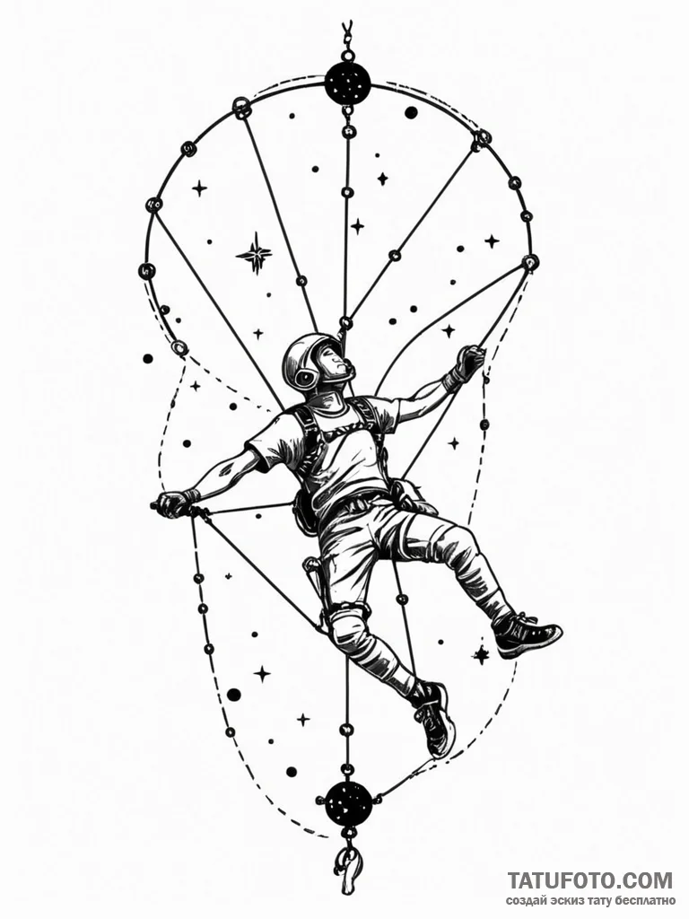 Tattoo sketch, zodiac constellation zipline,... - эскиз тату (№1752432809_0, 13.07.2025 18:53) — Tatufoto.com