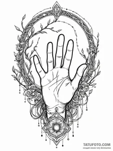 Tattoo sketch, hand of fate, digital threads,... - эскиз тату (№1752432895_0, 13.07.2025 18:54) — Tatufoto.com