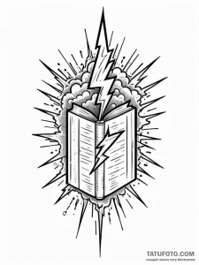 Tattoo sketch, lightning strike of insight, a... - эскиз тату (№1752433067_0, 13.07.2025 18:57) — Tatufoto.com