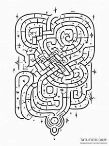 Tattoo sketch, questioning mind maze, a compl... - эскиз тату (№1752433931_0, 13.07.2025 19:12) — Tatufoto.com