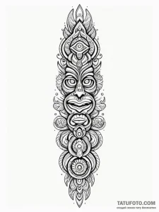 Tattoo sketch, thought-form totem pole, a sty... - эскиз тату (№1752435058_0, 13.07.2025 19:30) — Tatufoto.com