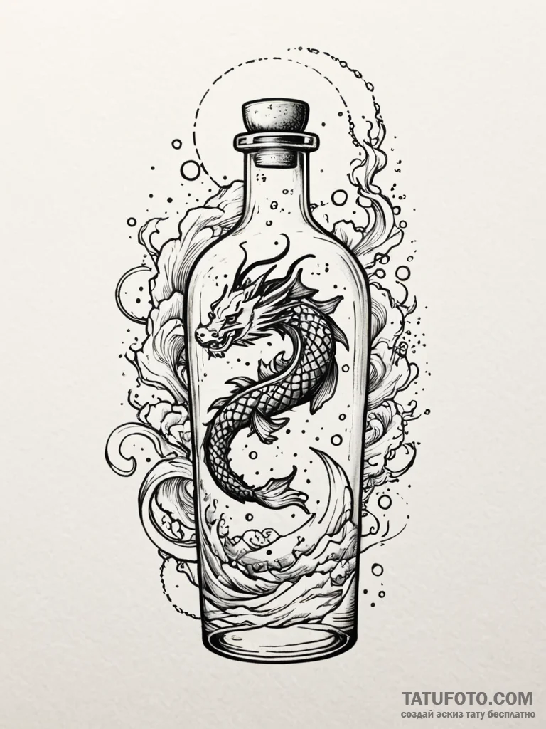 Tattoo sketch, vessel of cosmic dust, a delic... - эскиз тату (№1752435231_0, 13.07.2025 19:33) — Tatufoto.com