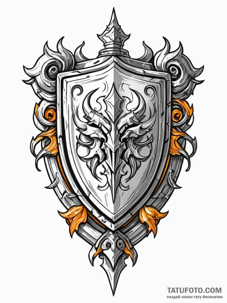 Tattoo sketch, knight's crest, digital herald... - эскиз тату (№1752436188_0, 13.07.2025 19:49) — Tatufoto.com