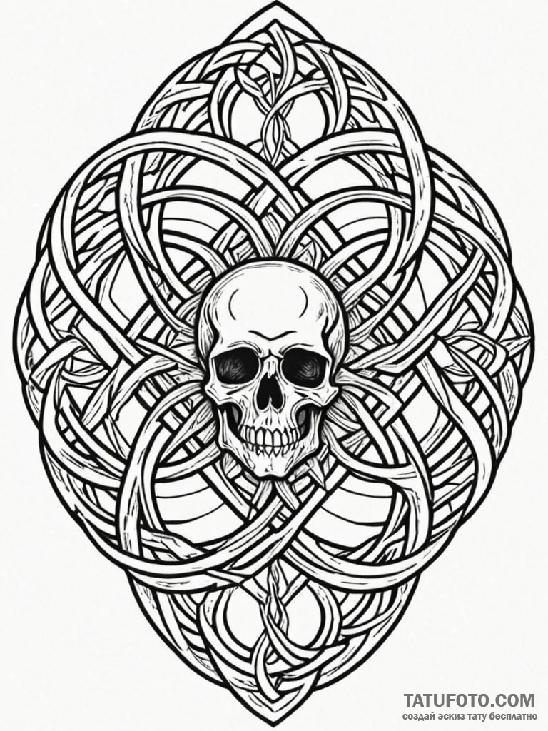 Tattoo sketch, woven tapestry of time (celtic... - эскиз тату (№1752436361_0, 13.07.2025 19:52) — Tatufoto.com