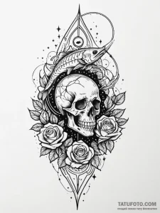 Tattoo sketch, futuristic fishing rod, a slee... - эскиз тату (№1752436627_0, 13.07.2025 19:57) — Tatufoto.com