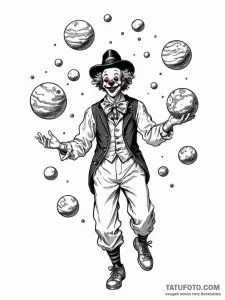 Tattoo sketch, juggler of celestial spheres,... - эскиз тату (№1752436713_0, 13.07.2025 19:58) — Tatufoto.com