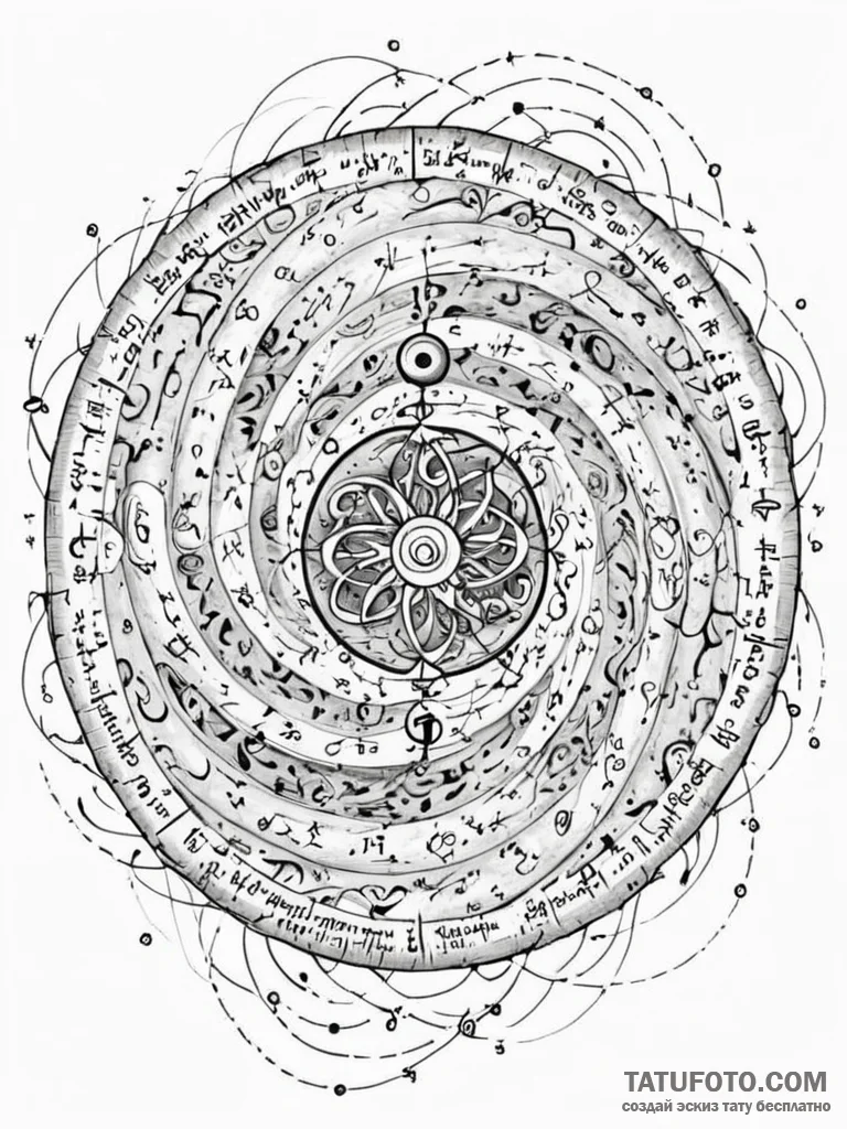 Tattoo sketch, eldritch equation, a swirling,... - эскиз тату (№1752437231_0, 13.07.2025 20:07) — Tatufoto.com