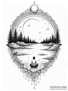 Tattoo sketch, introspection island, a small,... - эскиз тату (№1752437665_0, 13.07.2025 20:14) — Tatufoto.com