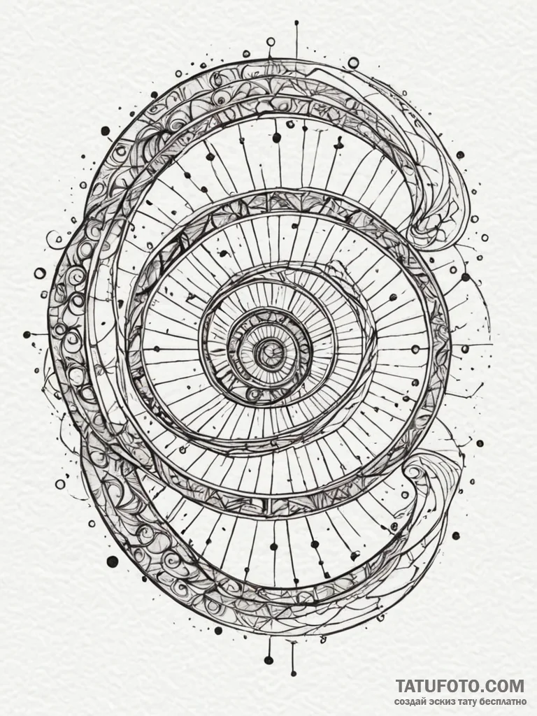 Tattoo sketch, golden ratio gateway, an intri… — эскиз тату (№1752438273_0, 13.07.2025 20:24) — Tatufoto.com