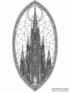 Tattoo sketch, neo-gothic network spire, a to... - эскиз тату (№1752438360_0, 13.07.2025 20:26) — Tatufoto.com