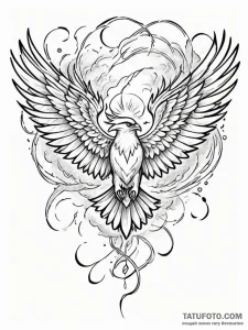 Tattoo sketch, telepathic thunderbird, a maje... - эскиз тату (№1752438794_0, 13.07.2025 20:33) — Tatufoto.com