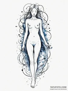 Tattoo sketch, naked truth, digital veil, a s... - эскиз тату (№1752438879_0, 13.07.2025 20:34) — Tatufoto.com
