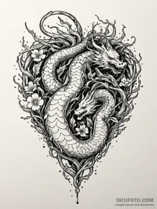 Tattoo sketch, organic circuit heart, a human... - эскиз тату (№1752439053_0, 13.07.2025 20:37) — Tatufoto.com