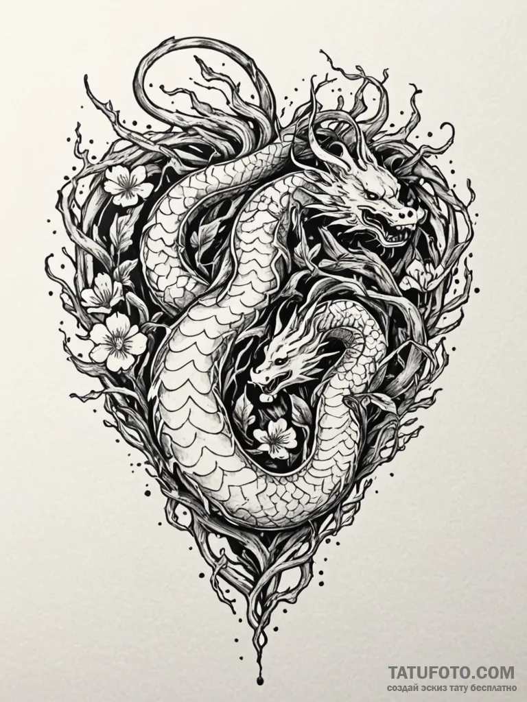 Tattoo sketch, organic circuit heart, a human... - эскиз тату (№1752439053_0, 13.07.2025 20:37) — Tatufoto.com