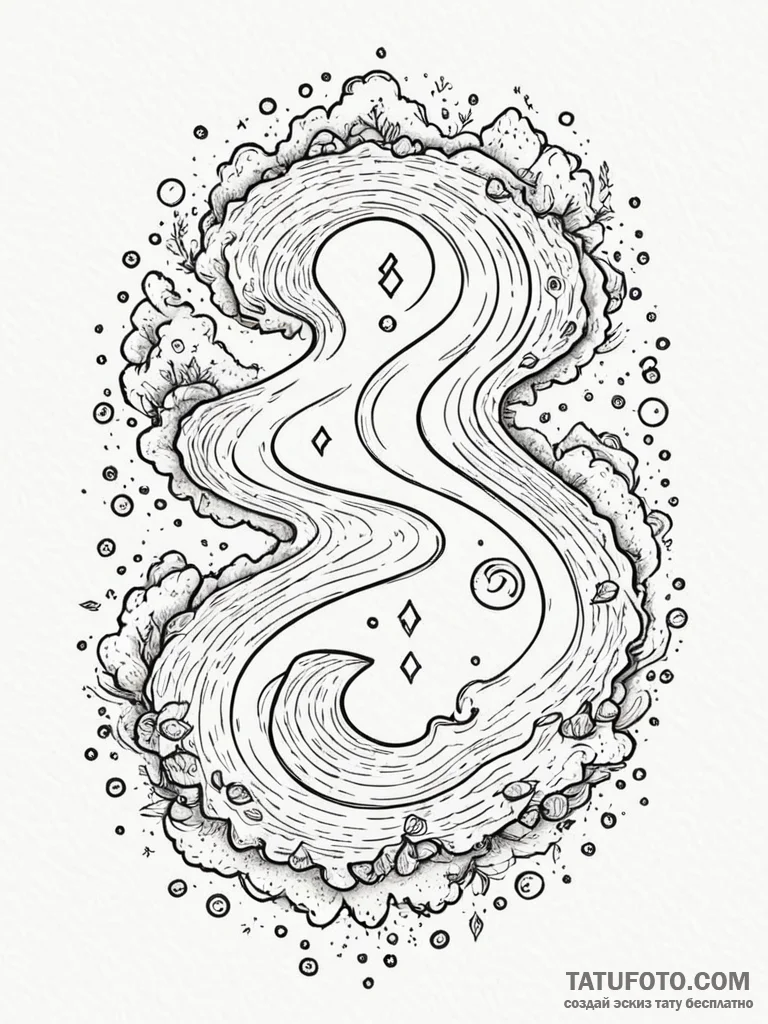 Tattoo sketch, financial flow rivers, a lands… — эскиз тату (№1752439141_0, 13.07.2025 20:39) — Tatufoto.com