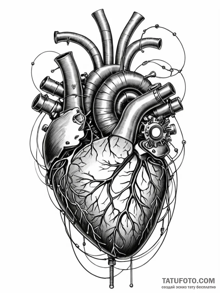 Tattoo sketch, lifeblood of the machine, a de... - эскиз тату (№1752439226_0, 13.07.2025 20:40) — Tatufoto.com