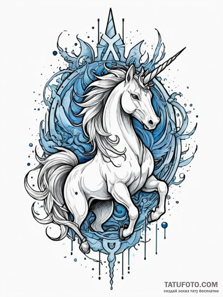 Tattoo sketch, blueprint of a mythical creatu... - эскиз тату (№1752439953_0, 13.07.2025 20:52) — Tatufoto.com