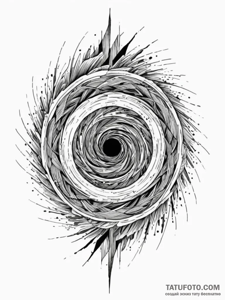 Tattoo sketch, vortex of vanishing memories,... - эскиз тату (№1752440891_0, 13.07.2025 21:08) — Tatufoto.com