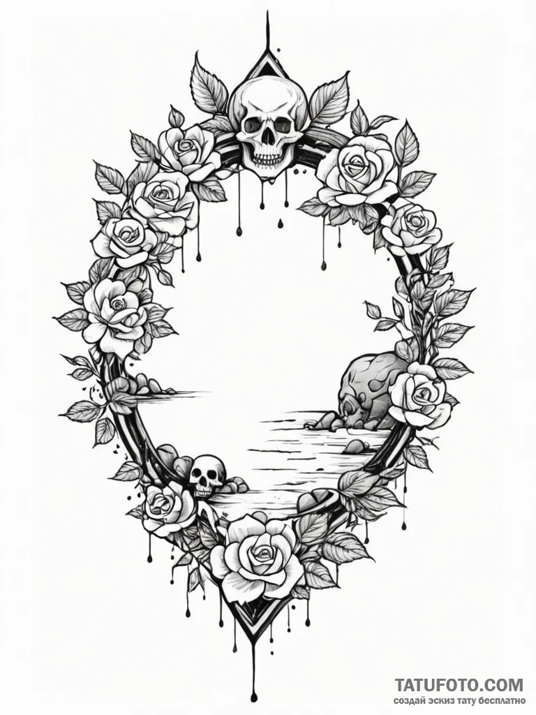 Tattoo sketch, floating zen garden, a tranqui... - эскиз тату (№1752441575_0, 13.07.2025 21:19) — Tatufoto.com