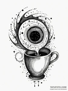 Tattoo sketch, black hole depicted as a swirl... - эскиз тату (№1752441742_0, 13.07.2025 21:22) — Tatufoto.com