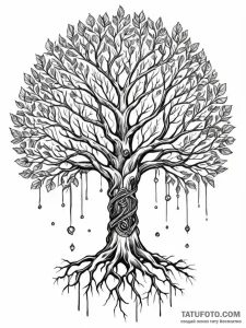 Tattoo sketch, silver tree of sentience, a ma... - эскиз тату (№1752442164_0, 13.07.2025 21:29) — Tatufoto.com
