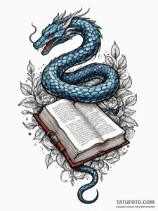 Tattoo sketch, sapphire serpent of secrets, a... - эскиз тату (№1752442925_0, 13.07.2025 21:42) — Tatufoto.com