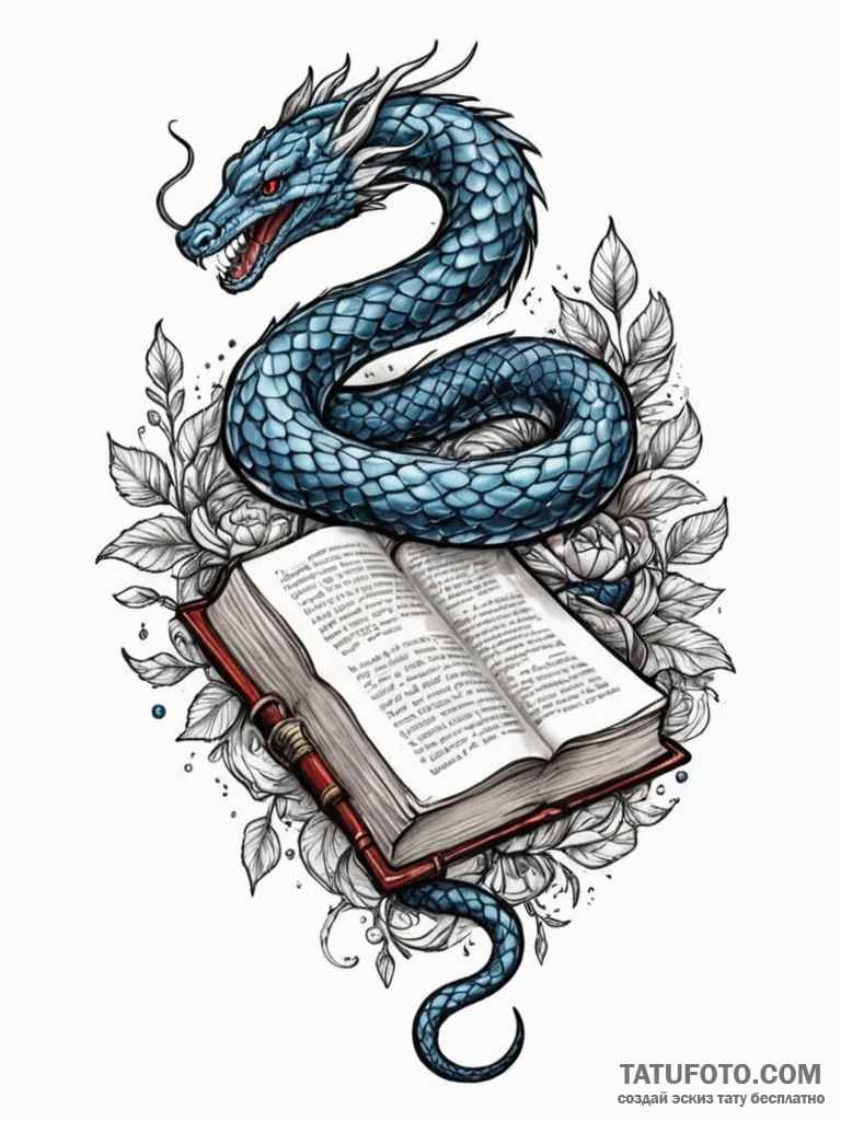 Tattoo sketch, sapphire serpent of secrets, a… — эскиз тату (№1752442925_0, 13.07.2025 21:42) — Tatufoto.com