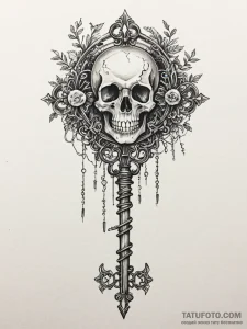 Tattoo sketch, forgotten firmware key, an orn... - эскиз тату (№1752443008_0, 13.07.2025 21:43) — Tatufoto.com