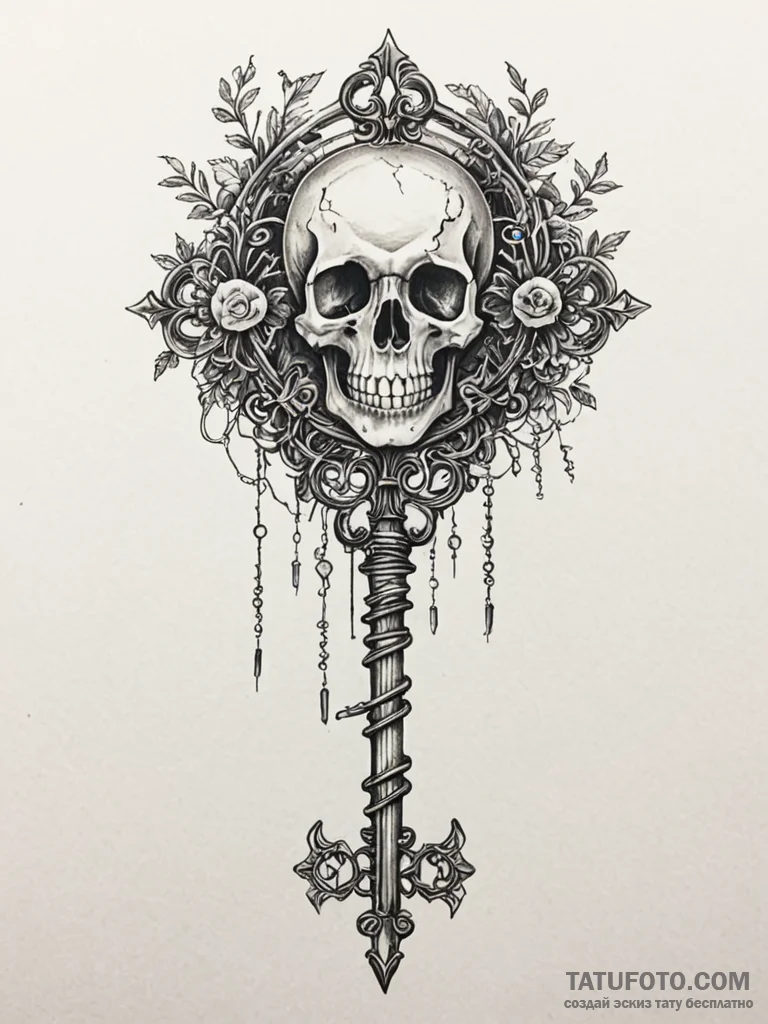 Tattoo sketch, forgotten firmware key, an orn... - эскиз тату (№1752443008_0, 13.07.2025 21:43) — Tatufoto.com
