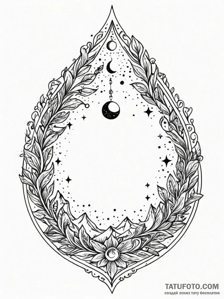 Tattoo sketch, unseen universe within a teard... - эскиз тату (№1752443259_0, 13.07.2025 21:47) — Tatufoto.com