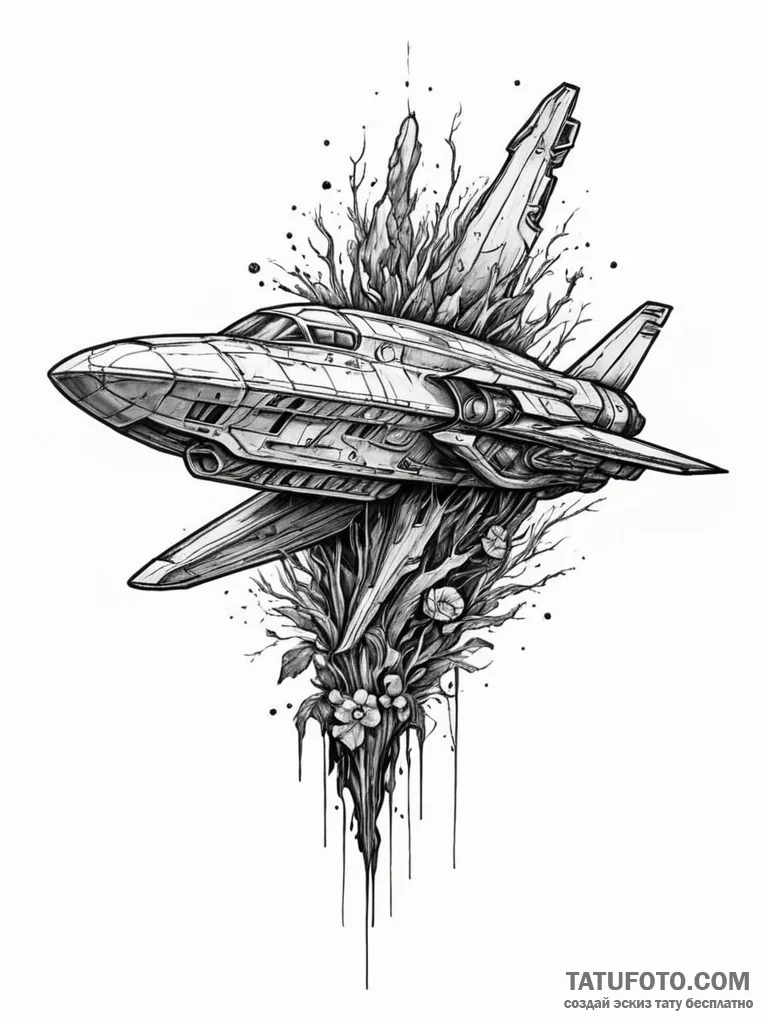 Tattoo sketch, wreckage of worlds, new life b... - эскиз тату (№1752444270_0, 13.07.2025 22:04) — Tatufoto.com