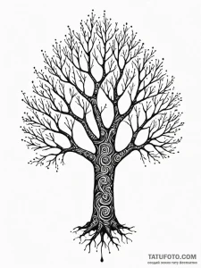Tattoo sketch, tactile tree of touch (haptic... - эскиз тату (№1752444353_0, 13.07.2025 22:05) — Tatufoto.com