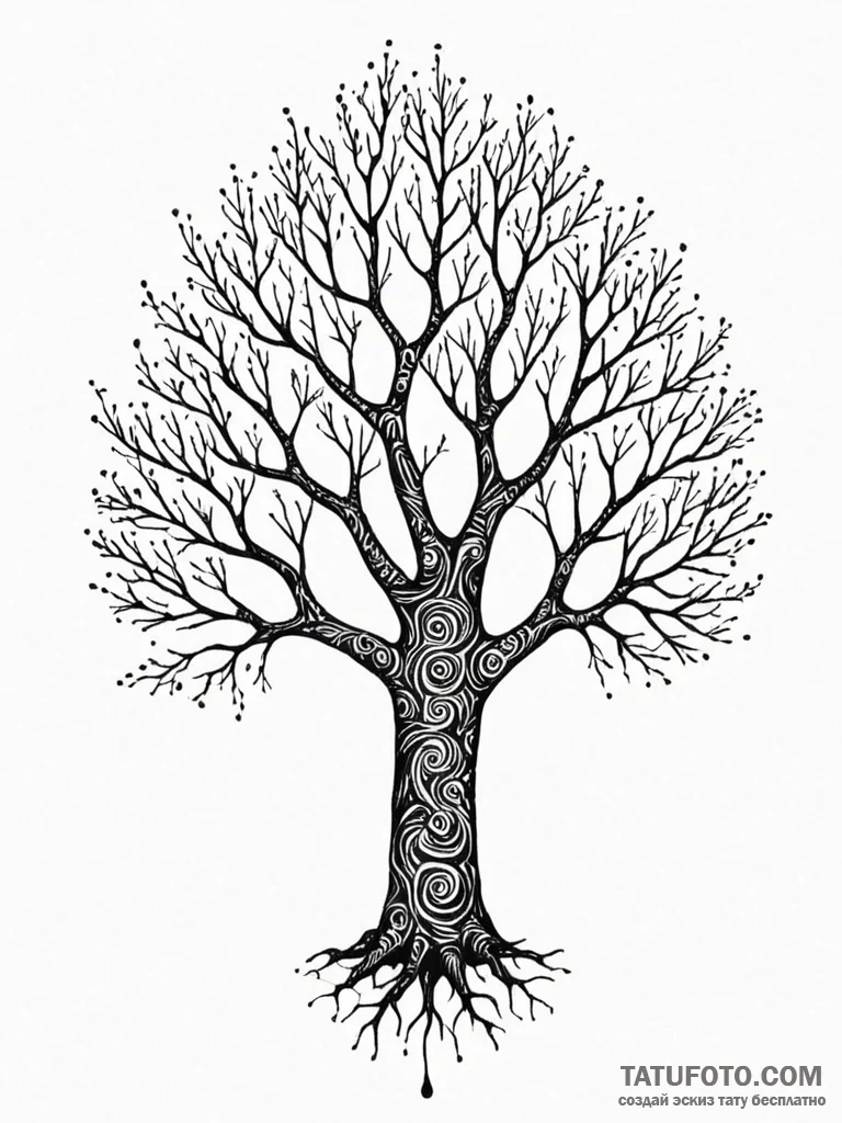 Tattoo sketch, tactile tree of touch (haptic... - эскиз тату (№1752444353_0, 13.07.2025 22:05) — Tatufoto.com