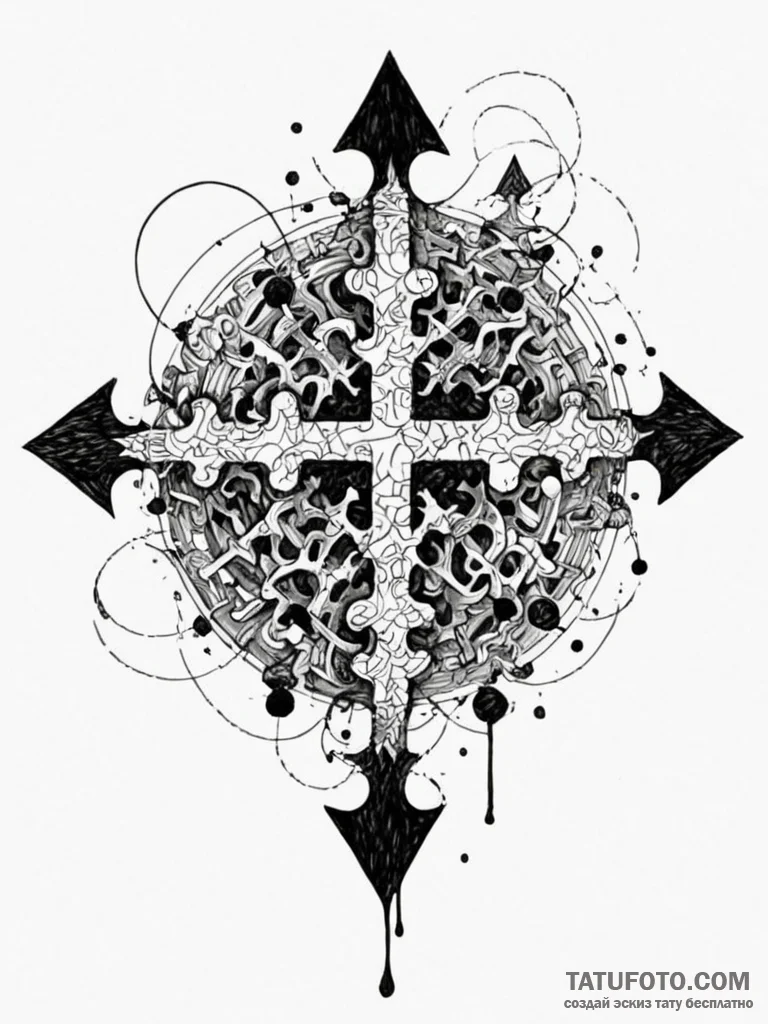 Tattoo sketch, infinite puzzle piece, a singl... - эскиз тату (№1752445451_0, 13.07.2025 22:24) — Tatufoto.com