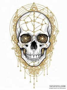 Tattoo sketch, kintsugi skull of resilience,... - эскиз тату (№1752445788_0, 13.07.2025 22:29) — Tatufoto.com