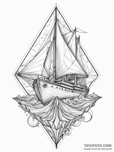 Tattoo sketch, origami ocean liner, a delicat... - эскиз тату (№1752446121_0, 13.07.2025 22:35) — Tatufoto.com