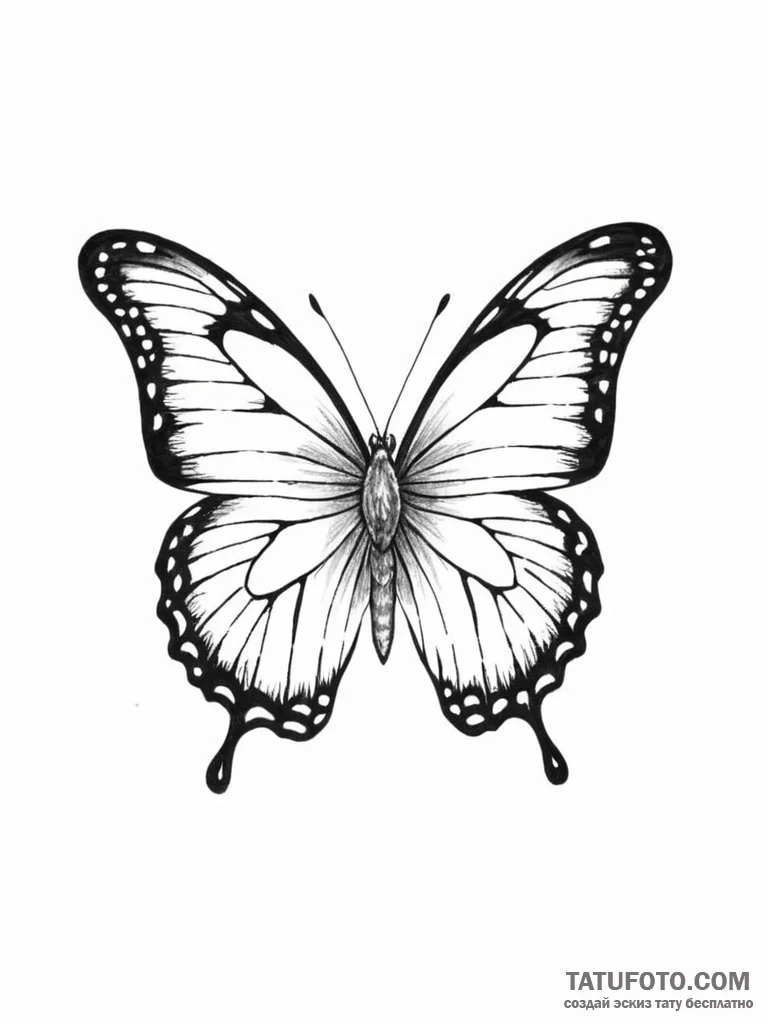 бабочка - эскиз тату (№1752446241_0, 13.07.2025 22:37) — Tatufoto.com