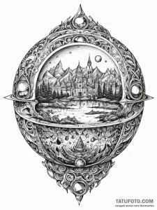 Tattoo sketch, quilted reality orb, a transpa... - эскиз тату (№1752446617_0, 13.07.2025 22:43) — Tatufoto.com
