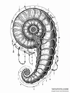 Tattoo sketch, prehistoric digital fossil, a... - эскиз тату (№1752447375_0, 13.07.2025 22:56) — Tatufoto.com