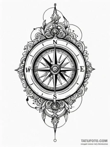 Tattoo sketch, lost compass, found direction,... - эскиз тату (№1752448129_0, 13.07.2025 23:08) — Tatufoto.com