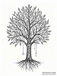 Tattoo sketch, sapling of sentience (ai), a d... - эскиз тату (№1752448883_0, 13.07.2025 23:21) — Tatufoto.com