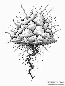 Tattoo sketch, thundercloud of transformation... - эскиз тату (№1752449217_0, 13.07.2025 23:26) — Tatufoto.com