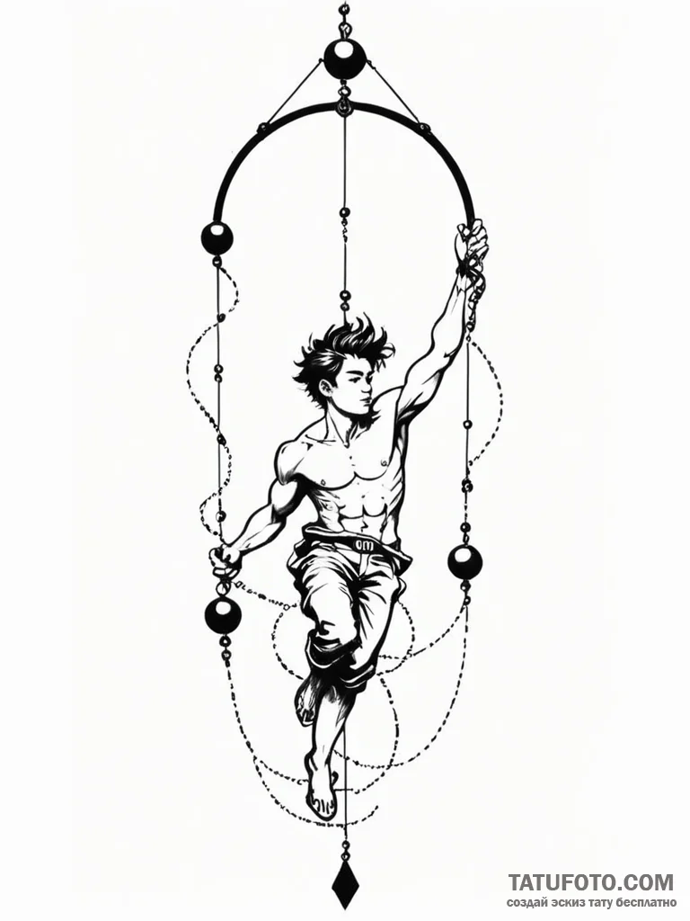 Tattoo sketch, pendulum of personal growth, a... - эскиз тату (№1752449301_0, 13.07.2025 23:28) — Tatufoto.com