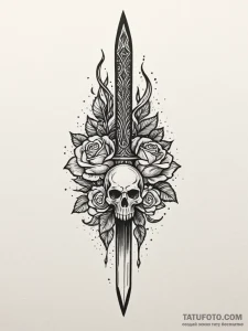 Tattoo sketch, obsidian blade, cosmic edge, a... - эскиз тату (№1752450053_0, 13.07.2025 23:40) — Tatufoto.com