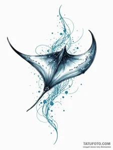 Tattoo sketch, manta ray of the deep net, a m... - эскиз тату (№1752450137_0, 13.07.2025 23:42) — Tatufoto.com