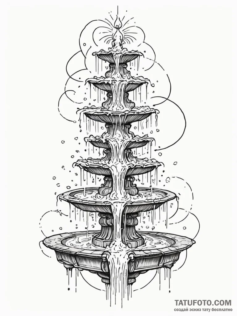 Tattoo sketch, knowledge fountain, a classica... - эскиз тату (№1752450220_0, 13.07.2025 23:43) — Tatufoto.com