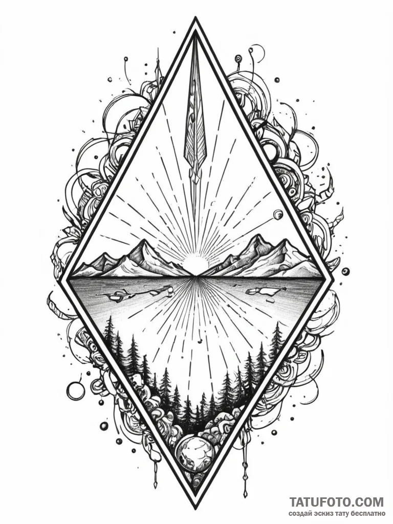 Tattoo sketch, prism of parallel worlds, a cl… — эскиз тату (№1752451902_0, 14.07.2025 00:11) — Tatufoto.com