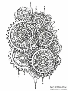 Tattoo sketch, synchronicity gears, two perfe... - эскиз тату (№1752453156_0, 14.07.2025 00:32) — Tatufoto.com
